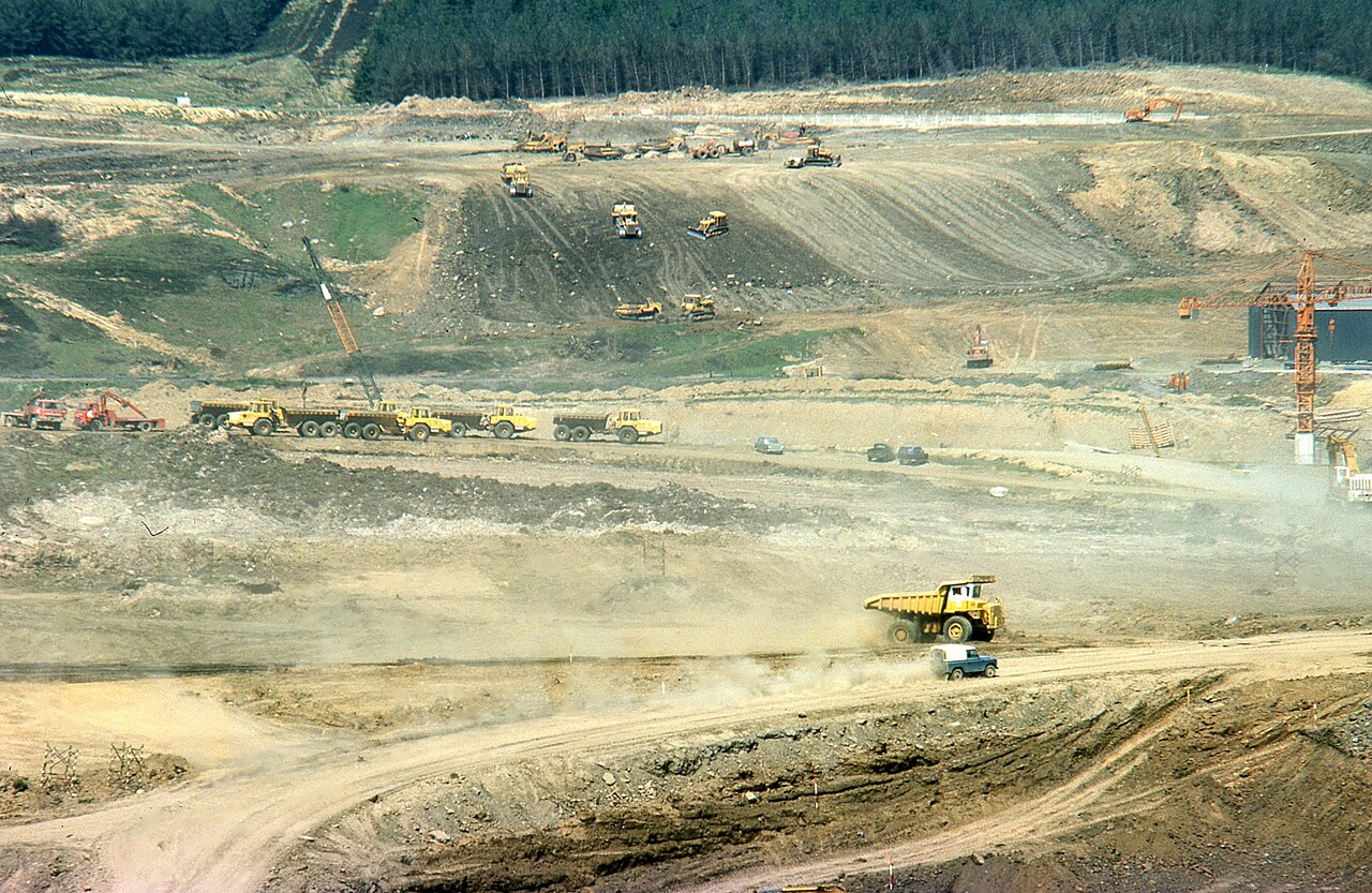 off-lead dog walks northumberland - Construction of Kielder Reservoir Northumberland