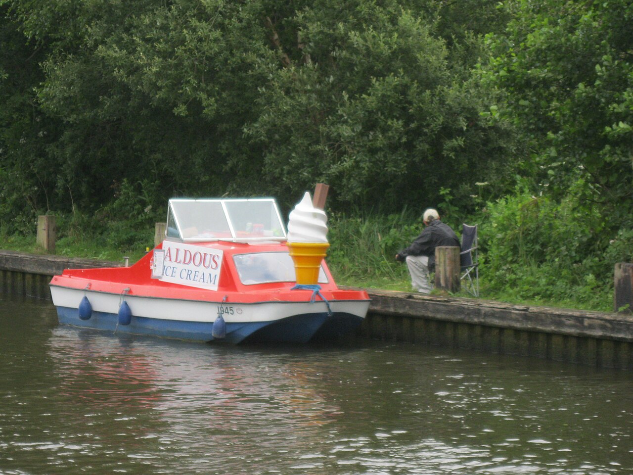 off-lead dog walks norfolk - Ice Cream Boat on River Bure, Norfolk Broads (23288974332)